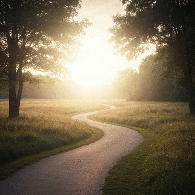 Path leading towards a balanced lifestyle