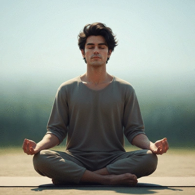 Person meditating in a serene environment, representing authentic self-discovery and personal growth, no text, no words, no typography, 8K