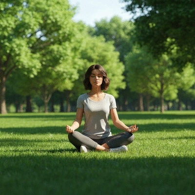 Person practicing mindfulness outdoors, symbolizing clarity and peace